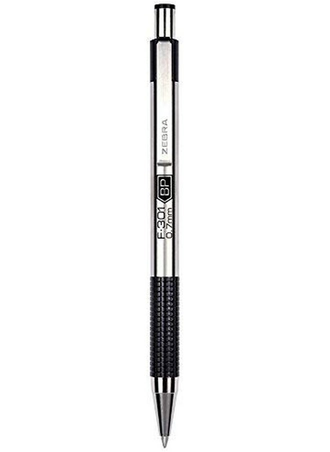 Zebra Pen Zebra Pen Fine Point F 301, Combo Pack of 2 BLACK INK & 2 BLUE INK metal pens (Total of 4 Pens), Ballpoint Stainless Steel Retractable 0.7mm fine point ink pens  - Image 2