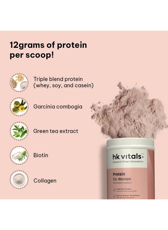 HEALTHKART بروتين هيلث كارت HK فايترز للنساء مع الصويا (شوكولاتة، 400 جرام / 0.88 رطل) | بروتين مصل اللبن، كولاجين، فيتامين C، E وبيوتين | من أجل القوة والجمال - Image 5