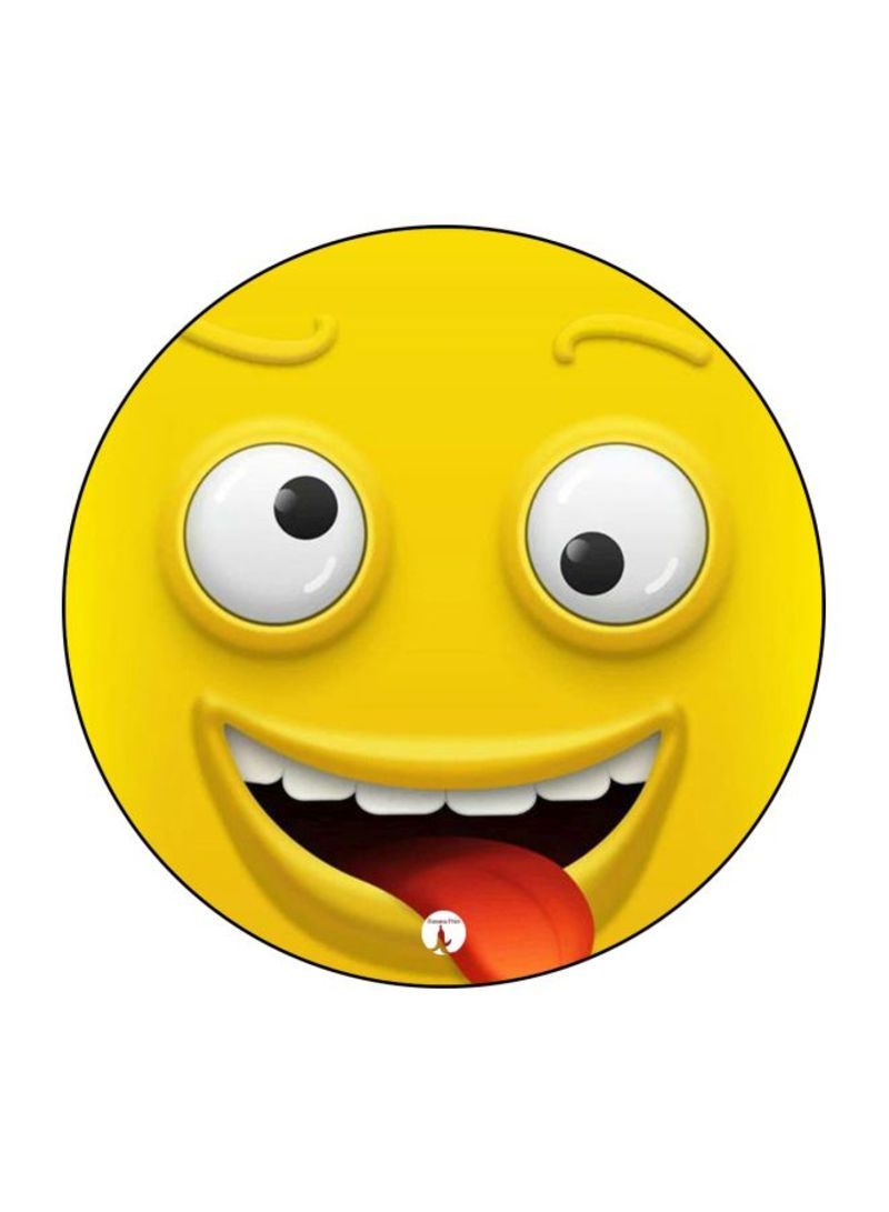 RKN Funny Face Printed Mouse Pad  Yellow/White/Red