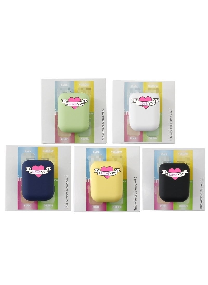 Generic - i12 TWS Macaron Bluetooth Earbuds Wireless Headseti12 macaroon (matte yellow) i12 macaroon (matte yellow) - Image 1