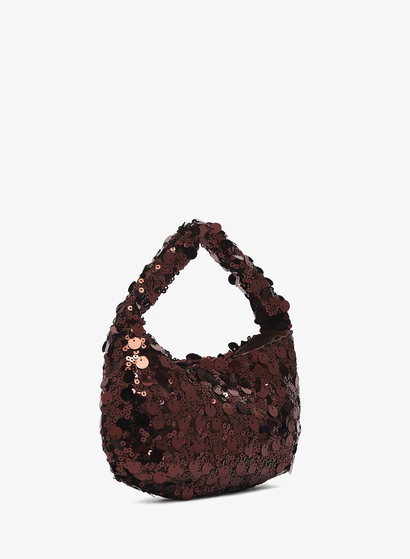 GLAMOROUS BRONZE Casual Sequin Shoulder Bag for Women | Best Price UAE