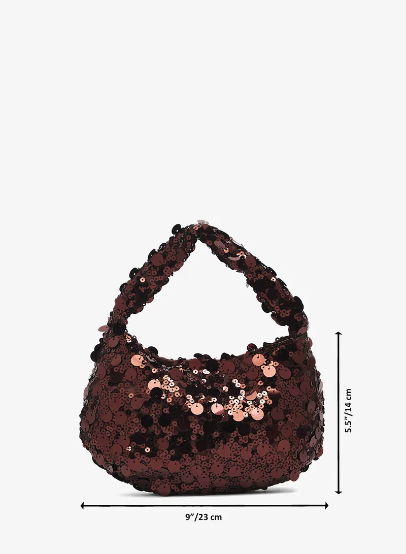GLAMOROUS BRONZE Casual Sequin Shoulder Bag for Women | Best Price UAE