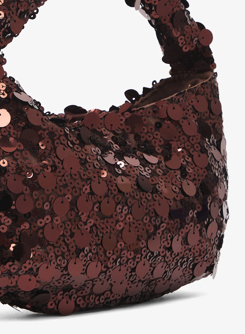 GLAMOROUS BRONZE Casual Sequin Shoulder Bag for Women | Best Price UAE