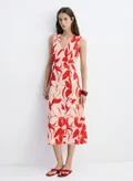 مانجو red and beige floral