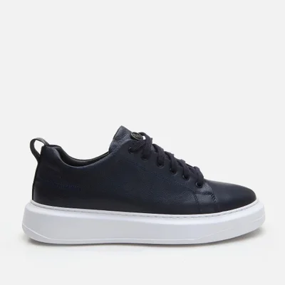 Hotiç 02AYH281320A680 GENUINE Leather Navy Blue Men's Casual Shoes