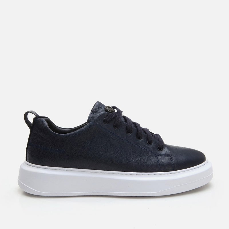 Hotiç 02AYH281320A680 GENUINE Leather Navy Blue Men's Casual Shoes  - Image 1