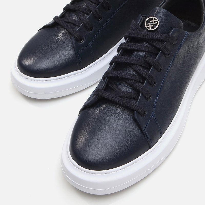 Hotiç 02AYH281320A680 GENUINE Leather Navy Blue Men's Casual Shoes  - Image 4