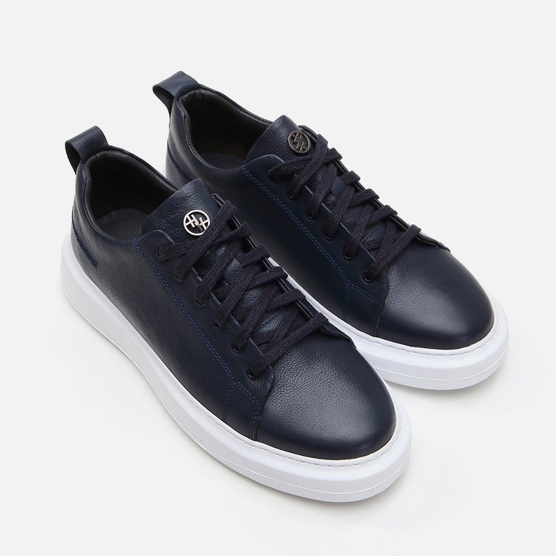 Hotiç 02AYH281320A680 GENUINE Leather Navy Blue Men's Casual Shoes  - Image 2