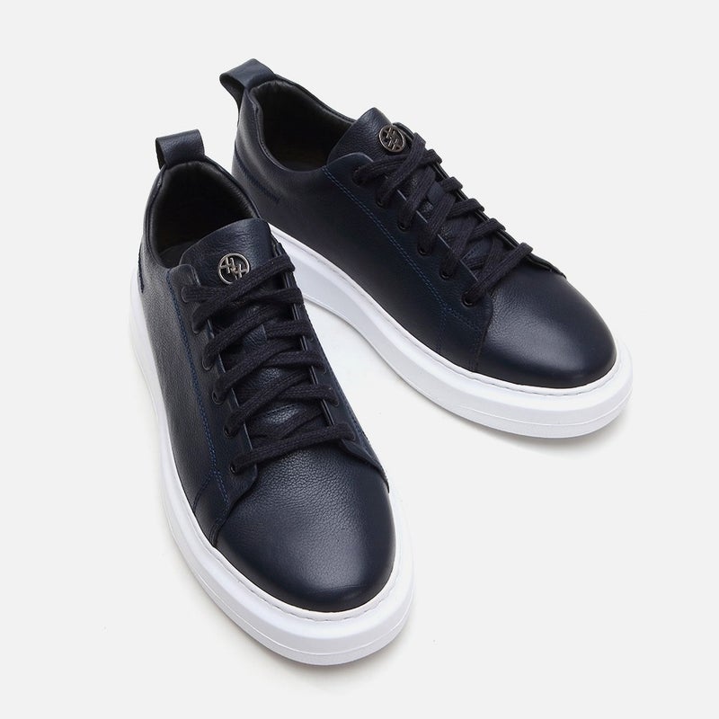 Hotiç 02AYH281320A680 GENUINE Leather Navy Blue Men's Casual Shoes  - Image 3
