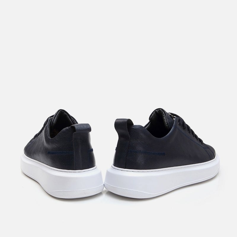Hotiç 02AYH281320A680 GENUINE Leather Navy Blue Men's Casual Shoes  - Image 5