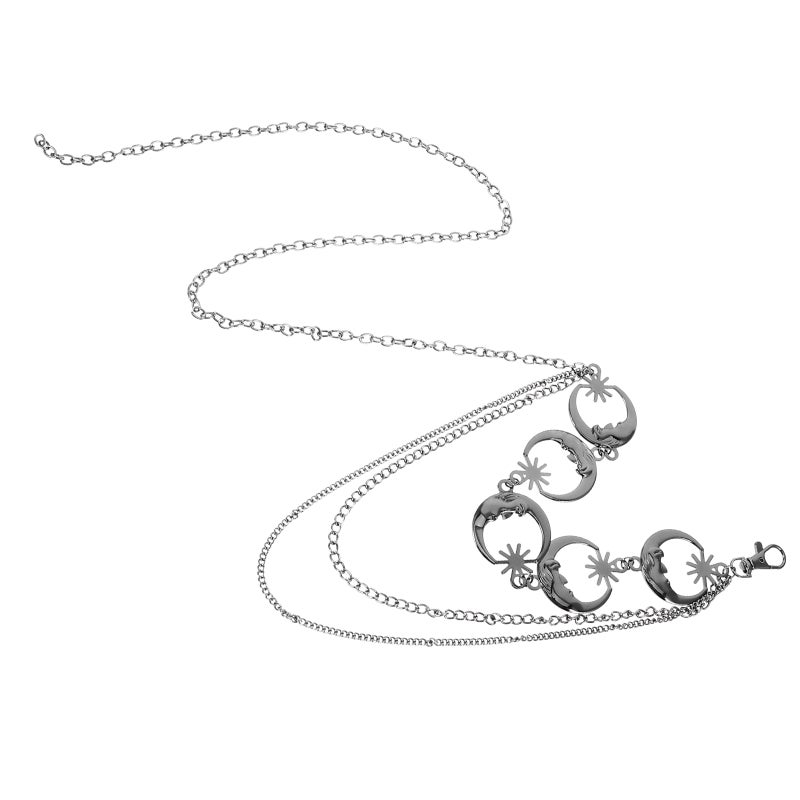 Stretchable Moon and Star Body Chain, Stylish Women's Waist Belt with Buckle Closure - Image 3
