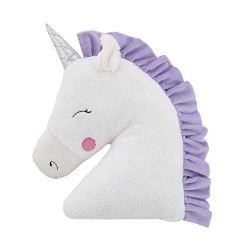 NoJo Shaped Plush Sherpa Decorative Pillow, 1 Count (Pack of 1), Unicorn-White, Lilac, Silver, Lavender - Image 2