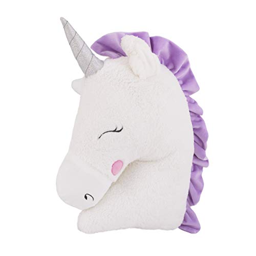 NoJo Shaped Plush Sherpa Decorative Pillow, 1 Count (Pack of 1), Unicorn-White, Lilac, Silver, Lavender - Image 3