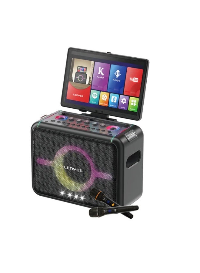 Lenyes S892 Smart KTV Wireless Party Speaker with 14.1-Inch Android Touch Screen, 300W Peak Power, Dual UHF Microphones - Image 2