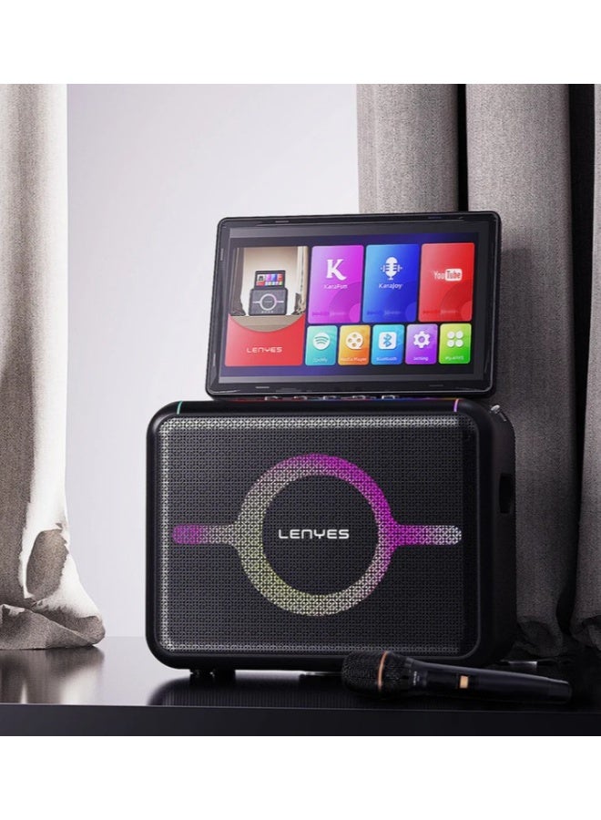 Lenyes S892 Smart KTV Wireless Party Speaker with 14.1-Inch Android Touch Screen, 300W Peak Power, Dual UHF Microphones - Image 4