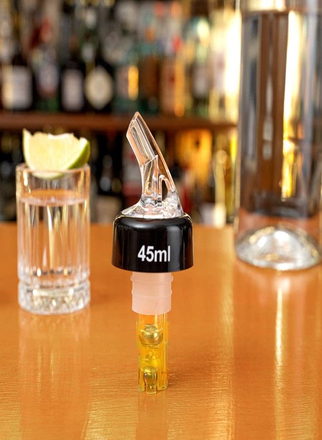 ريستورنت وير موزع مشروبات كحولية معياري بلاستيكي أصفر من ريستورانت وير بار لوكس، سعة 1.5 أونصة، مزود بحلقة وفوهة شفافة، أبعاده 1.5 × 1.5 × 3.75 بوصة، عبوة من 10 قطع. - Image 3