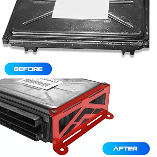 Canitu Red LS1 ECM ECU PCM LSX CNC Cut Engine Computer Mount Bracket Mounting Conversion Brackets Powertrain Control Module Replacement for Pcm Swap 6.0 5.3 LQ9 LM7 0411 C10 C-10 - Image 2