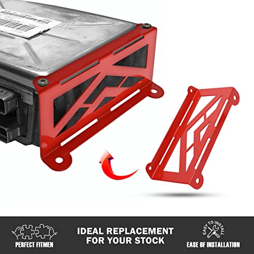 Canitu Red LS1 ECM ECU PCM LSX CNC Cut Engine Computer Mount Bracket Mounting Conversion Brackets Powertrain Control Module Replacement for Pcm Swap 6.0 5.3 LQ9 LM7 0411 C10 C-10 - Image 3