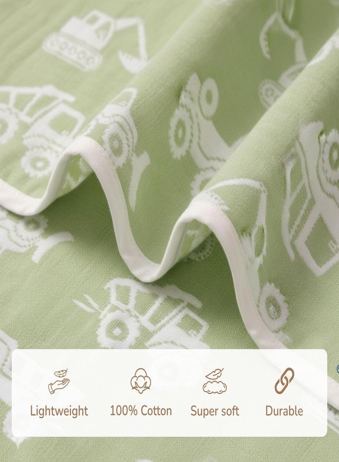 TIDY SLEEP بطانية أطفال مصبوغة بخيوط من تيدي سليب (140 × 100 سم) | تصميم فائق النعومة ومريح بأربع طبقات للأطفال الرضع والأطفال الصغار حتى عمر سنتين إلى 6 سنوات | بطانية خفيفة الوزن وجيدة التهوية مناسبة لجميع الفصول (شاحنة خضراء) - Image 2