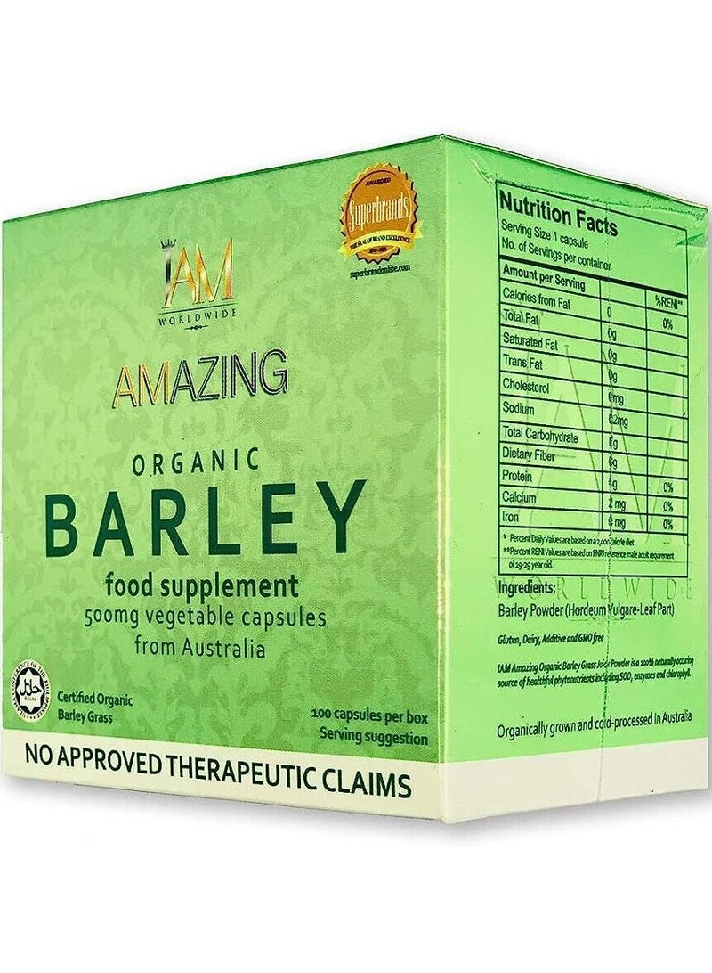 شعير عضوي مذهل 100 كبسولة