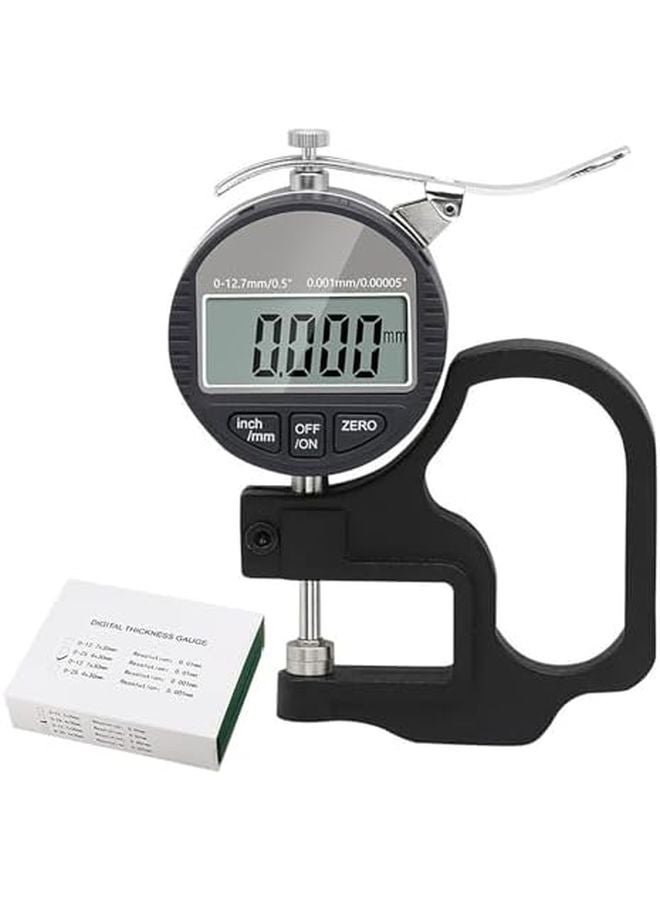 مقياس السماكة الرقمي 0-12.7 مم مع شاشة عرض للمواد الناعمة المسطحة الدفع عند الاستلام - Image 2