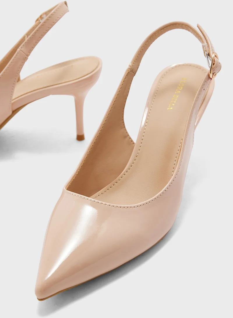 Flora Bella Pointed Toe Low Heel Pumps