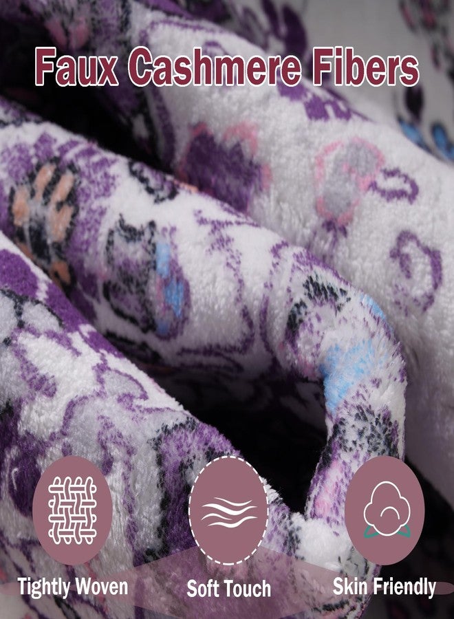 HOMORE Area Rug 2x3 Small Rugs for Bedroom, Purple Floral Rug for Entryway, Faux Wool Non Slip Washable Low Pile Indoor Doormat for Entance Kitchen Bedside, Lavender Vintage Rug for Room Decor - Image 3