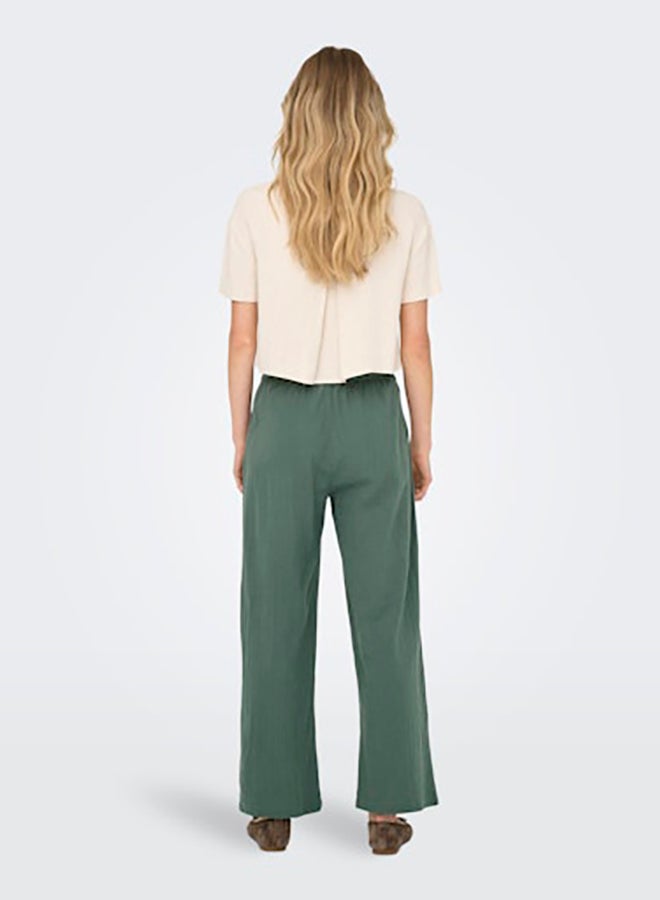 ONLY ONLY Womens Tizana Cotton Loose Pants Woven  - Image 3