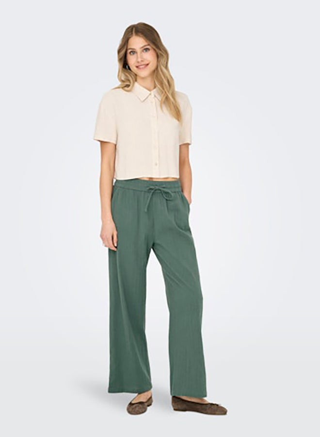 ONLY ONLY Womens Tizana Cotton Loose Pants Woven  - Image 1