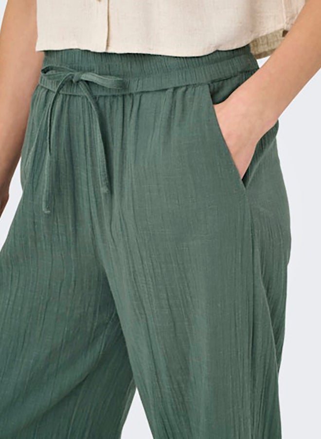 ONLY ONLY Womens Tizana Cotton Loose Pants Woven  - Image 4