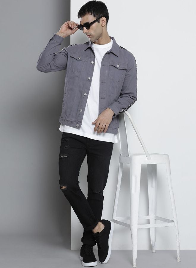 The Indian Garage Co Men Slim Fit Solid Round Neck Long Sleeves Jacket - Image 4