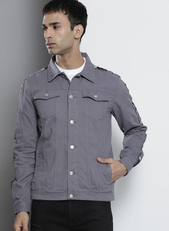 The Indian Garage Co Men Slim Fit Solid Round Neck Long Sleeves Jacket - Image 3