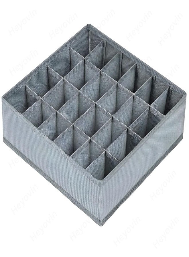 Heyovin Non-Woven 24 Compartment Socks Organizer | Foldable Drawer Divider for Cupboard | Spacious & Multipurpose Storage for Socks, Ties & Innerwear | Space-Saving Storage Organizer (pack of 2) - Image 1