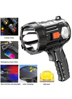 XiuWoo Super Bright Solar Rechargeable LED Spotlight Flashlight Searchlight  - Image 1