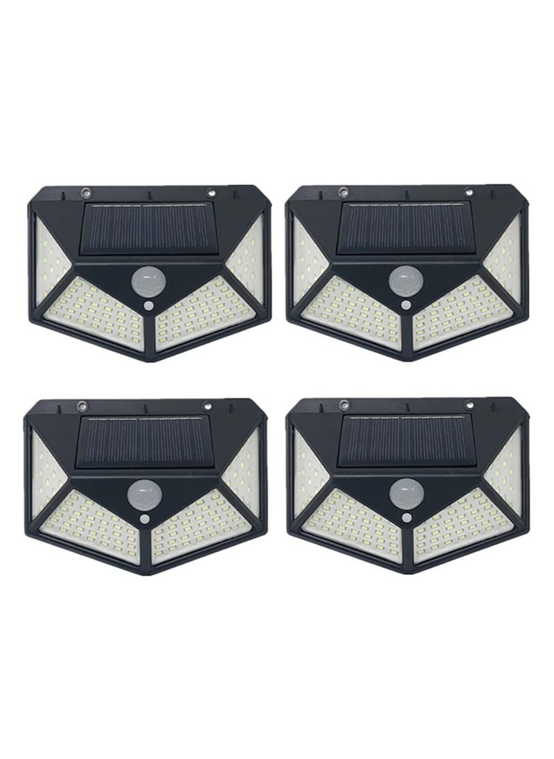 Generic - Garden Solar Lights with 100LED and 3 Modes, IP65 Waterproof Outdoor Light with 270° Lighting and Motion Sensor for Backyard, Fence, Patio Front Door (4 Packs) - Image 1