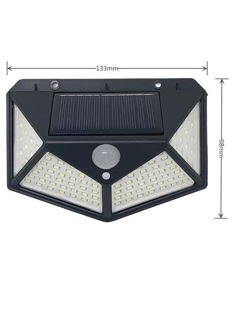 Generic - Garden Solar Lights with 100LED and 3 Modes, IP65 Waterproof Outdoor Light with 270° Lighting and Motion Sensor for Backyard, Fence, Patio Front Door (4 Packs) - Image 1
