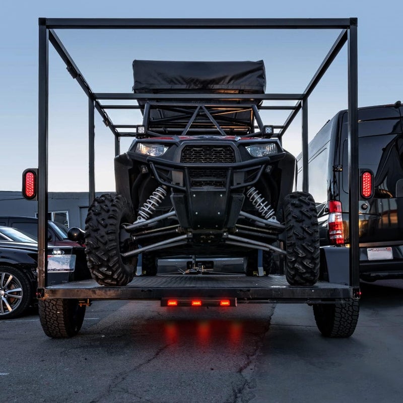 Luckam 1Pcs 9 LED ID Bar Marker Tail Black Stainless Steel Bracket for Truck Trailer Boat Identification Light (Red) - Image 2