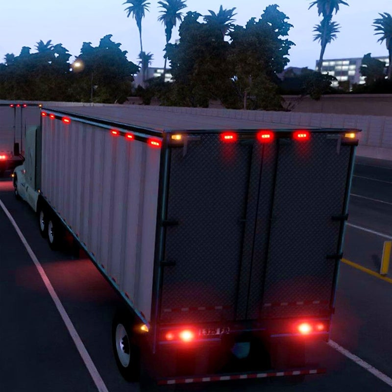 Luckam 1Pcs 9 LED ID Bar Marker Tail Black Stainless Steel Bracket for Truck Trailer Boat Identification Light (Red) - Image 4