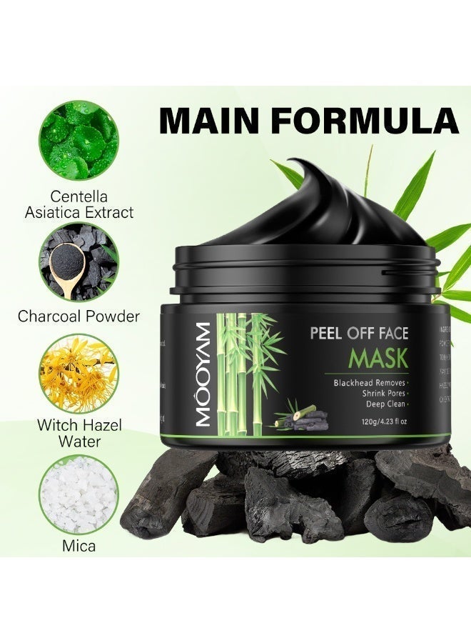 موويام قناع تقشير الوجه للنساء والرجال، قناع الوجه بالفحم لإزالة الرؤوس السوداء، منظف المسام - Image 4
