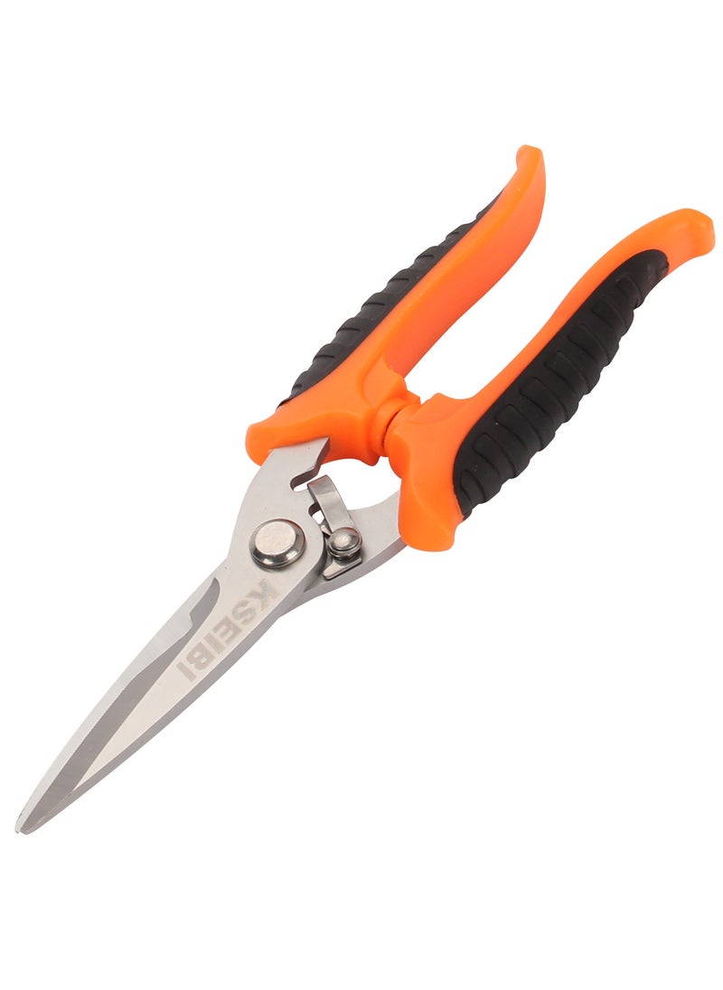 KSEIBI Straight Razor Garden Pruner, Gardening Scissors, Hand Pruner Pruning Shear with Straight Steel Blades, Sharp Gardening Hand Pruner for Precision Pruning and Trimming Flowers, Plants, Stems & Branches  - Image 1