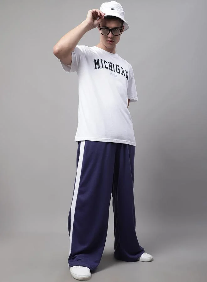 Styli Men White Graphic Print Oversized T-Shirt By Door74