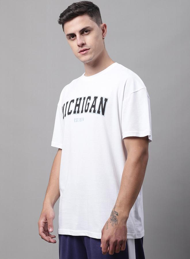 Take Two Men White Graphic Print Oversized T-Shirt - Image 3