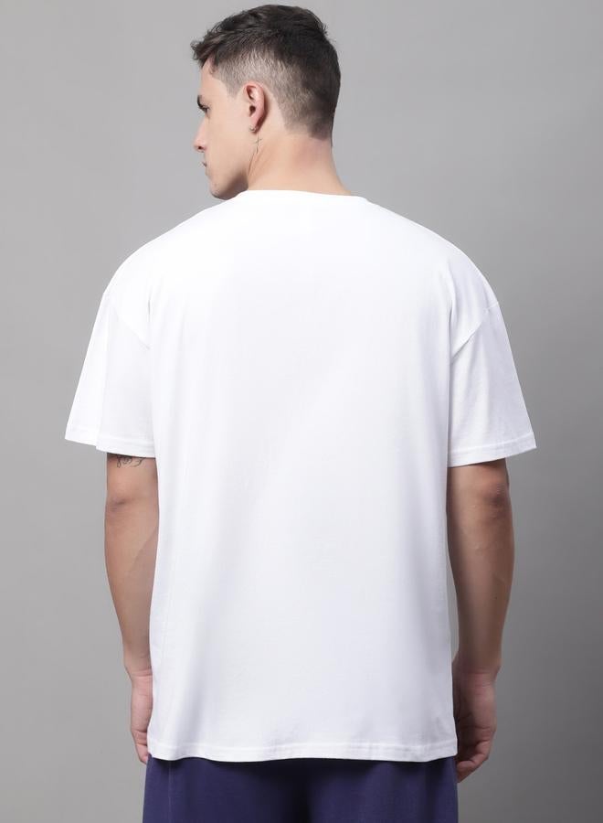 Take Two Men White Graphic Print Oversized T-Shirt - Image 2