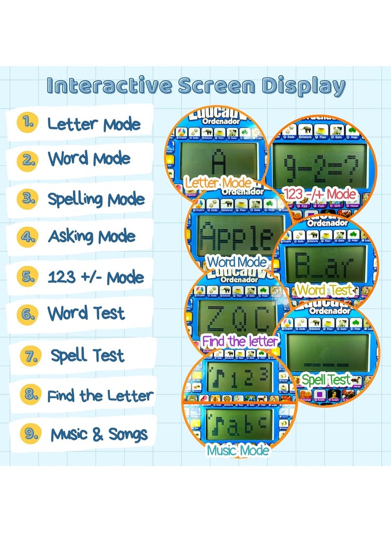 Pink Educational Laptop Toy, Children Learning Computer English Learner Early Education Learning Laptop Early Education Machine - Image 4