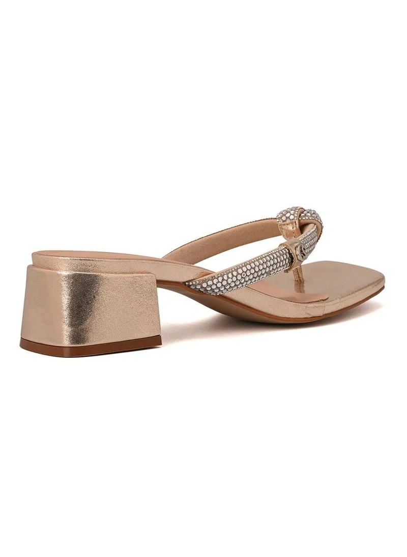 Carmen Steffens  Golden Crystal Strap Mules for Women | Best Price UAE