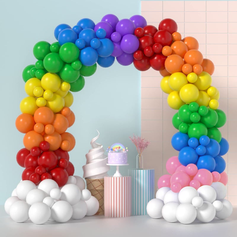 CANREVEL 129pcs Rainbow Balloon Arch Kit 18 12 10 5 Inch Colorful Balloons Assorted Colors for Baby Shower Encanto Birthday Wedding Anniversary Bridal Shower Party Decoration - Image 2