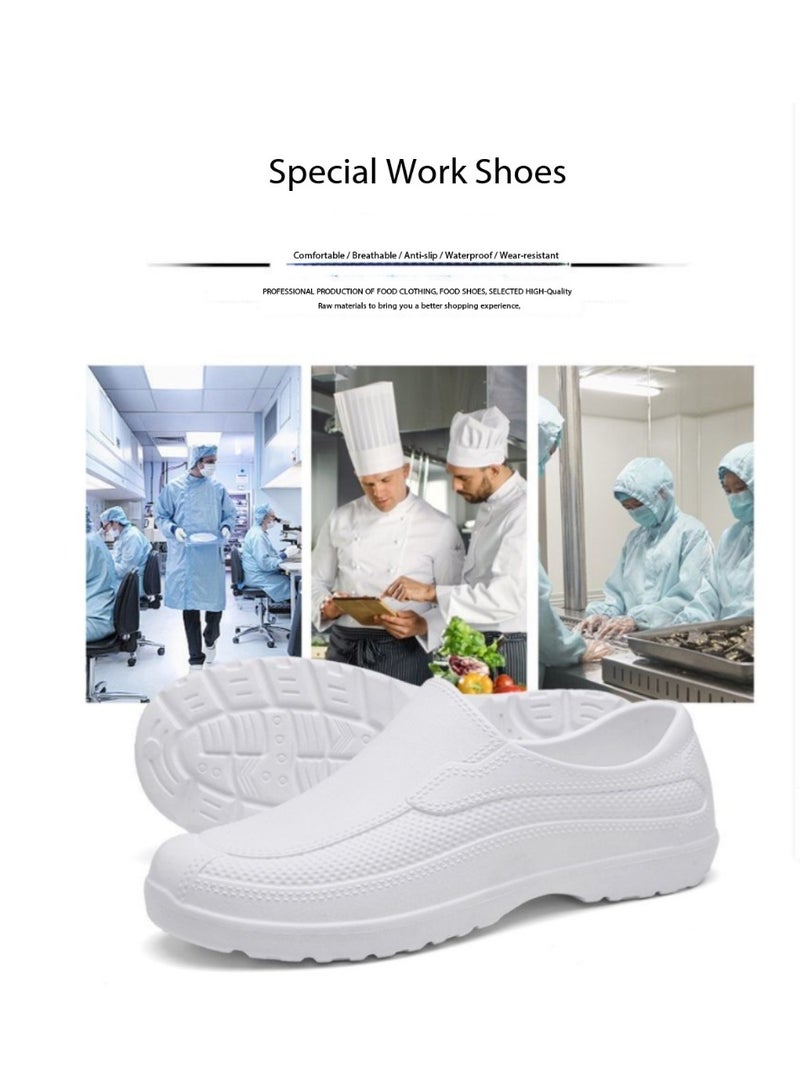 Professional work shoes, unisex safety shoes for chefs, nurses, and doctors. Oil-resistant, waterproof, and non-slip, for men and women, Black. - Image 2