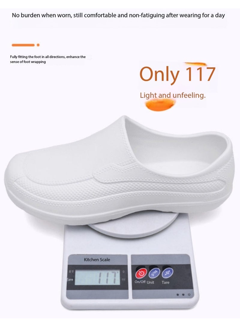 Professional work shoes, unisex safety shoes for chefs, nurses, and doctors. Oil-resistant, waterproof, and non-slip, for men and women, Black. - Image 5