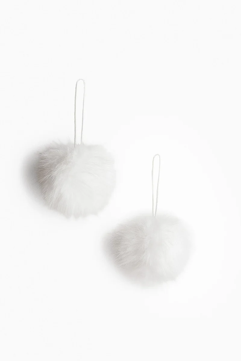 H&M 2-pack pom-pom Christmas decorations