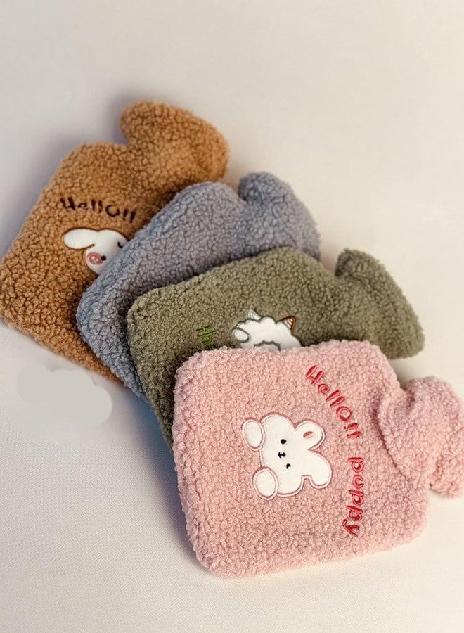 TGOPIT قربة ماء ساخن من TGOPIT مع غطاء، سعة 1 لتر، كيس ماء ساخن صغير 2 في 1 للكمادات الباردة والساخنة، قربة ماء ساخن صغيرة قابلة للارتداء، مصنوعة من مادة PVC سميكة، بتصميم جرو وردي، هدية رائعة للنساء - Image 2